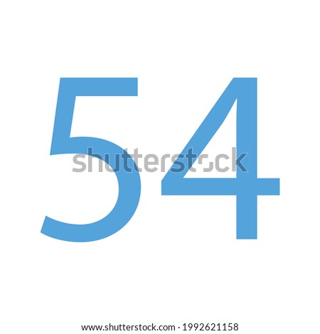 54 NUMBER SIMPLE CLIP ART VECTOR