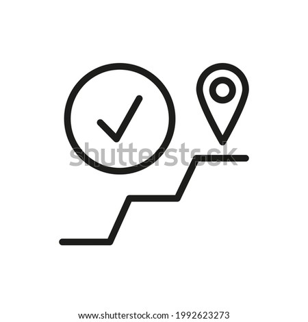 Map pin line icon in trendy style. Stroke vector pictogram isolated on a white background. Map pin premium outline icons.