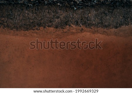 Form of soil layers,its colour and textures,texture layers of earth,Soil background Royalty-Free Stock Photo #1992669329