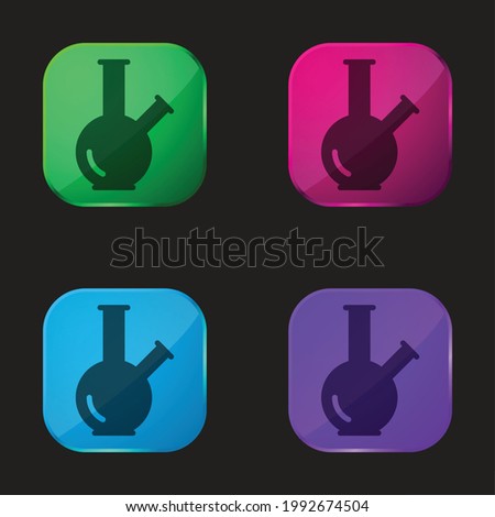 Bong four color glass button icon