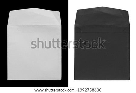 black and white envelope isolated