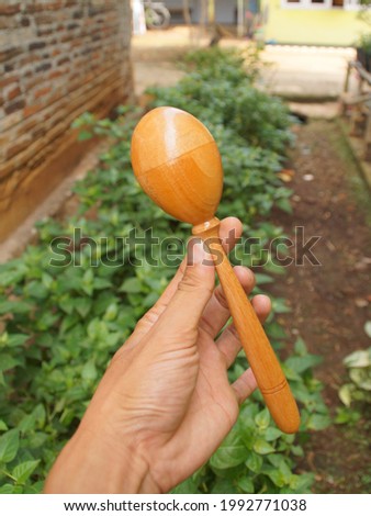 Maracas is a traditional musical instrument. When moved there is a sound like sand that can be accompanied by music with a sik sik sik sound.