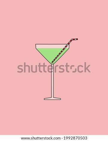 Summer cocktail vector illustration clip art 