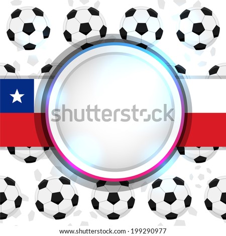 Cover with a soccer ball and the Chilean flag, vector