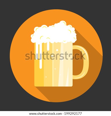 Glass of beer with bubbles