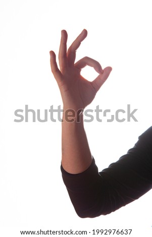 Hands making signs. arm. fingers making symbols