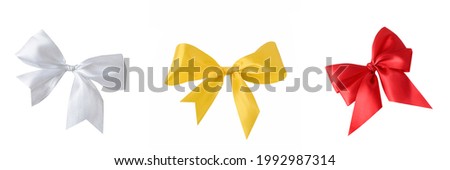 collection of isolated bows on white background