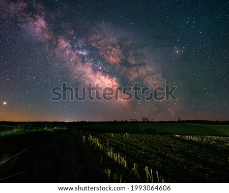 The Milky Way over the fields