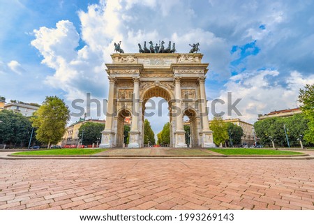 Arco della Pace (Arch of Peace), Porta Sempione, Milan, Italy  Royalty-Free Stock Photo #1993269143