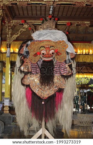 Barong mask in a place of worship
