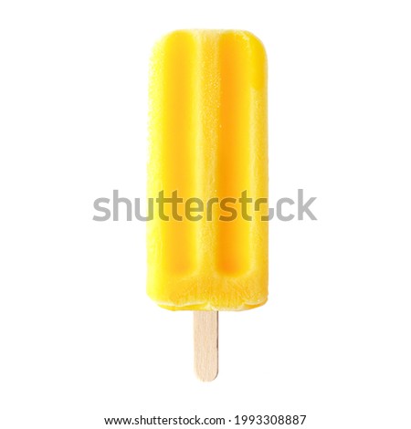 Yellow summer ice pop isolated on a white background Royalty-Free Stock Photo #1993308887