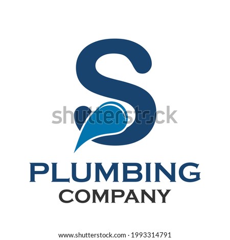 Letter  s plumbing with water logo template illustration