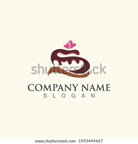 Cake and bakery sweet logo template design image concept bakery shop vector