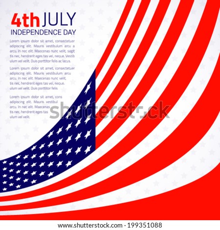 Stylish american Independence day design. Vector illustration
