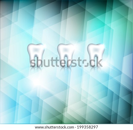 Beautiful white teeth on a abstract blue background