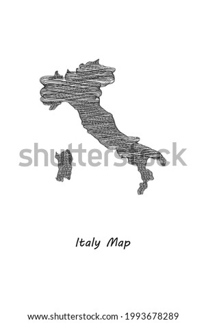 Scrible design map of Italy Eps 10 vector illustration