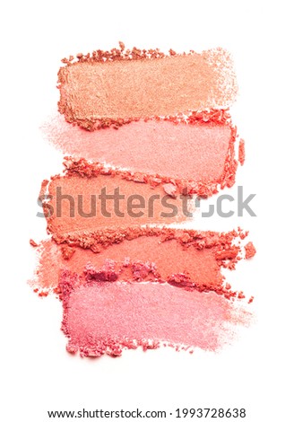 Shimmering blusher palette isolated white background medium color