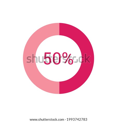 pie chart circle percentage diagram 50 percent (50%) for ui web and graphic design vector illustration