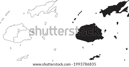 Fiji West map isolated on a white background.