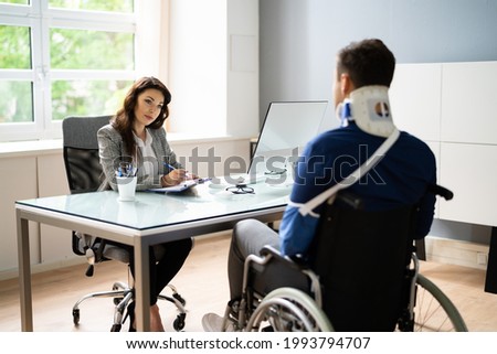 Worker Injury And Disability Compensation. Social Security Claim Royalty-Free Stock Photo #1993794707