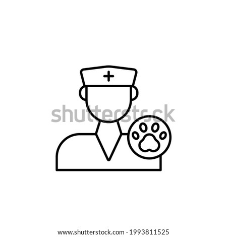 animal doctor icon vector line style. pet shop icon design. isolated on white background
