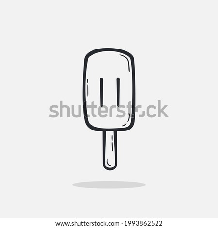 Hand drawn Ice cream icon Design Template. Illustration vector graphic. doodle ice cream print. Perfect for for cafe menu, card, birthday card decoration.