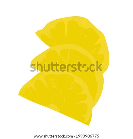 Daikon Radish Pickled vector illustration. Japanese pickles. Korean cuisine. Yellow pieces. Isolated on a white background. Royalty-Free Stock Photo #1993906775