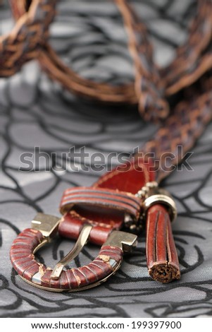 Old brown leather belt