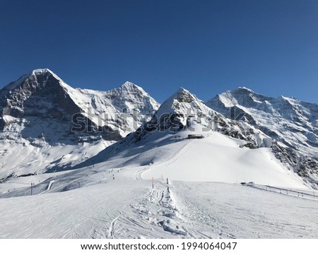 The Eiger Monch and Jungfrau from Männlichen Royalty-Free Stock Photo #1994064047