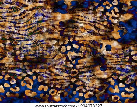 Textile texture, abstract background pattern with lines, circles, paint strokes and splashes