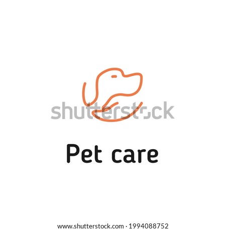 Pet care logo design isolated dog vet clinic