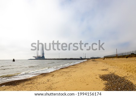 The view of Great Yarmouth, a resort town on the east coast of England, in cloudy day, UK