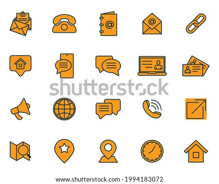 Contact us set icon symbol template for graphic and web design collection logo vector illustration