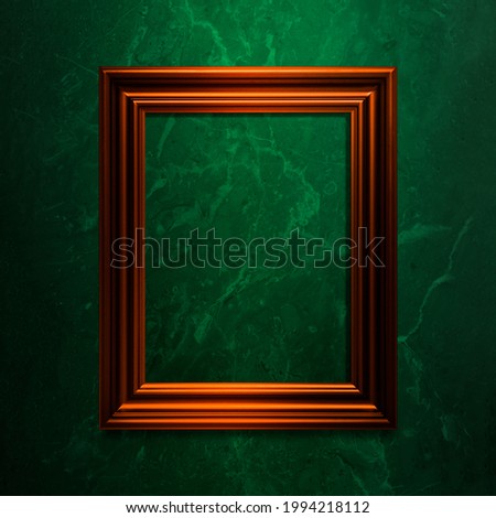Copper photo frame wall mockup