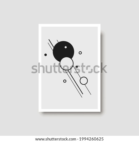 Abstract creative minimalist artistic geometric composition ideal for wall decoration, as postcard or brochure design, vector illustration. Geometric wall art print and decoration