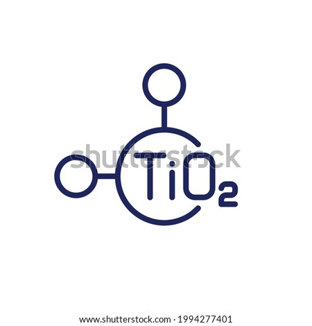 titanium dioxide molecule line icon Royalty-Free Stock Photo #1994277401