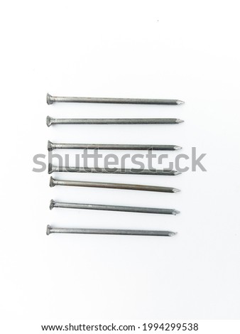 hardware nails work tools isolated on white background 