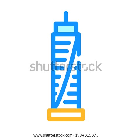 skyscraper house color icon vector. skyscraper house sign. isolated symbol illustration