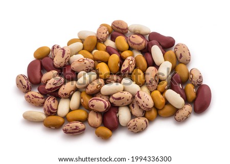 mixed beans group isolated on white background Royalty-Free Stock Photo #1994336300