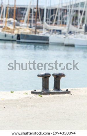 Iron anchor for mooring boats with bottom sailboats, recreational sports concept.
