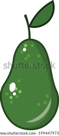 Organic avocado vector doodle food with a leaf. Vegetable for design.