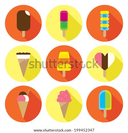 flat style of ice cream icon