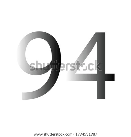 NUMBER NINETY FOUR SIMPLE CLIP ART VECTOR
