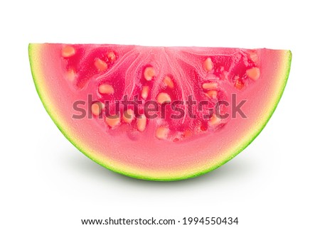 Guava fruit isolated on white background with clipping path and full depth of field