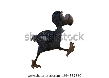 Funny cartoon character vulture babi isolated on a white background. 3d figure, clip art as a template for collage. 3d rendering, 3d illustration.