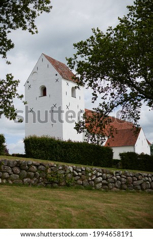 Beautiful white Chatolic Church in Denmark