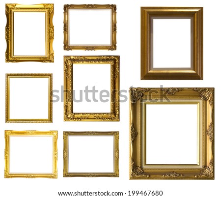 Wood picture frame   isolated on white background.
