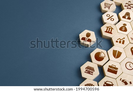 Business model building concept. Development strategy. Components for a successful company and career growth. Management. Improving the investment climate, attracting investors. Business education. Royalty-Free Stock Photo #1994700596