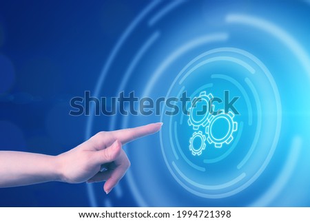 customization icon,wheels for setting up digital technologies,internet connections, repairing networks, communications, applications, website Royalty-Free Stock Photo #1994721398