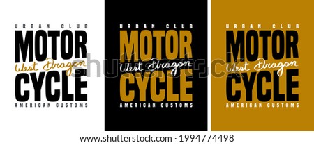 Vector illustration on the theme of Club Motorcycle  West Dragon. Slogan: California. Typography, t-shirt graphics, poster, print, banner, flyer, postcard